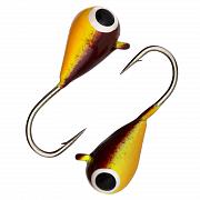 Капля с ушком d 4,0 мм, вес 1,04 гр, окраска малек, коричневый-желтый /10 шт/